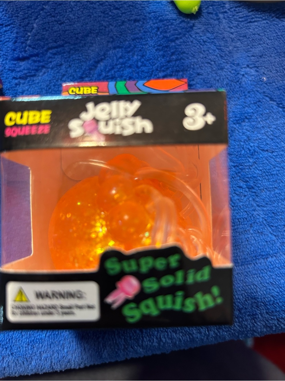Jelly Squish Orange Glitter Squeeze Toy